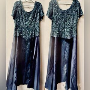 JILL PAIGE MOTHER of BRIDE/GROOM NAVY SEQUIN TAFFETA DRESS SIZE 16
